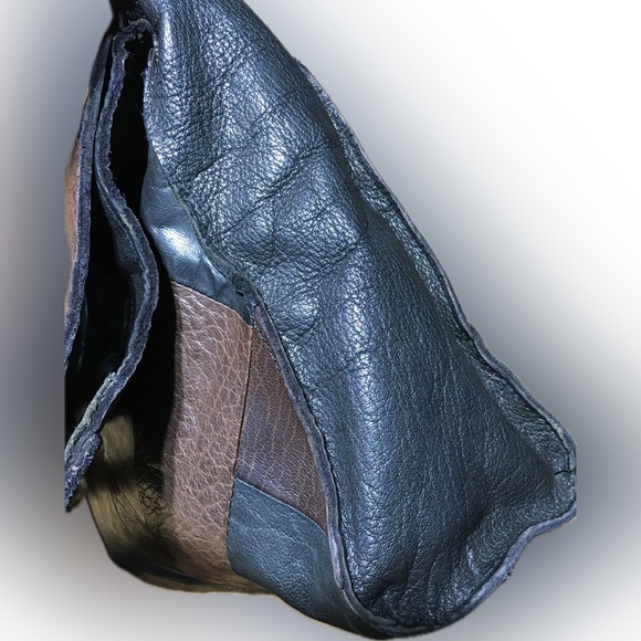 LUCKY BRAND Leather Patchwork Hippie Slouchy Abbey Road Fold Over Saddle Bag - Picture 6 of 13